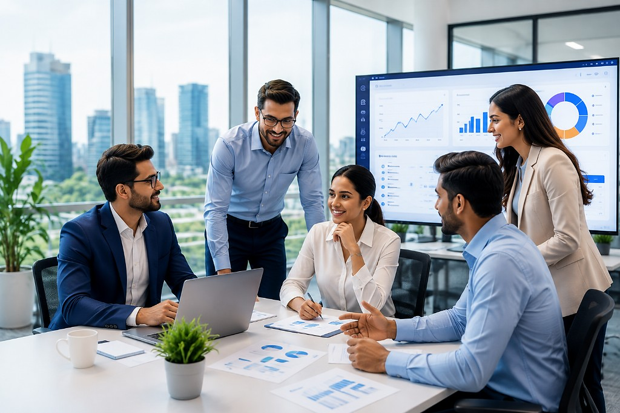 Intelmor team collaborating in the office